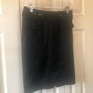 bebe Black Pencil Skirt with Button Waist